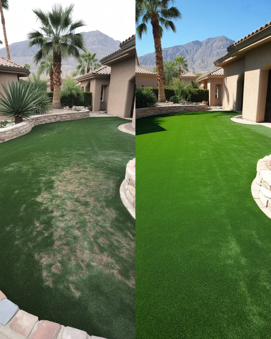 Before PureGrove professional turf cleaning Las Vegas
