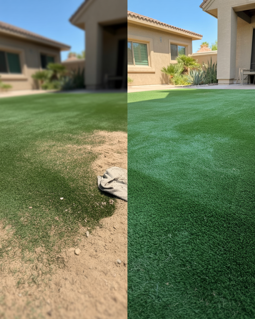 After PureGrove professional turf cleaning Las Vegas